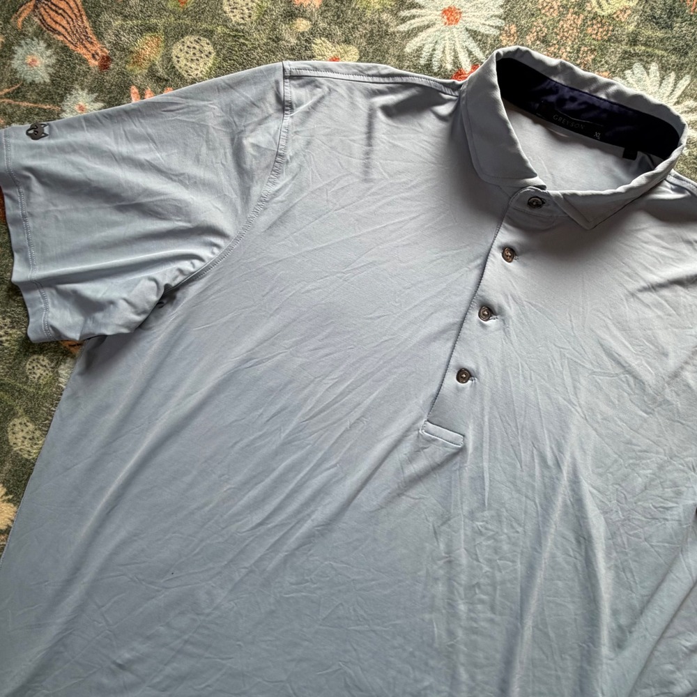 Greyson Clothiers Mens XL Light Blue Performance Golf Polo Shirt Short Sleeve